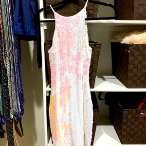 Dress the Population white sequin mini dress